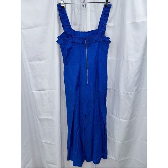 SugarLips royal blue tank top jumpsuit with ruffle straps | Sz S, NWT - Picture 4 of 5